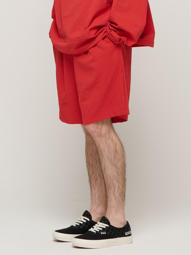 CB SEERSUCKER HALF ANORAK WIND SET-UP (RED)