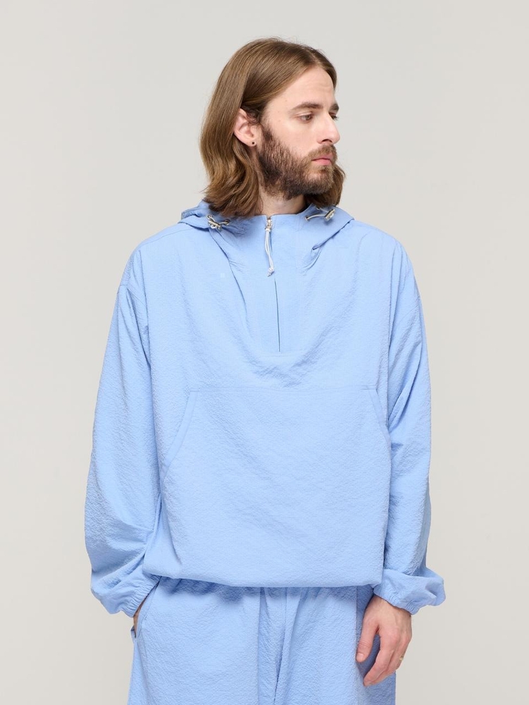 CB SEERSUCKER HALF ANORAK WIND SET-UP (SKYBLUE)