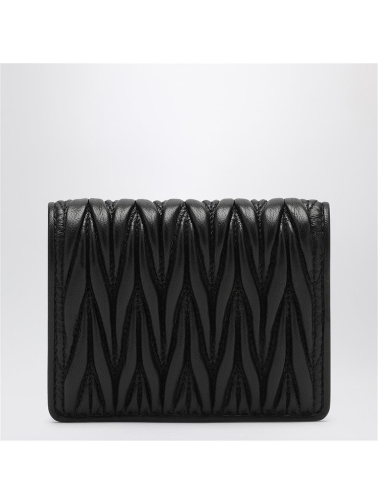 미우미우 FW24 Miu Miu Black Nappa leather quilted wallet 5MV2042FPP