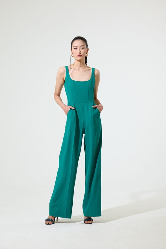 Green Sleeveless Jumpsuit