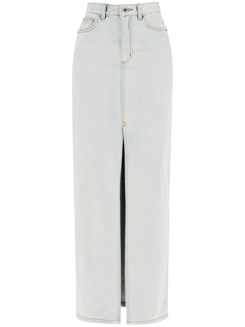 SELF PORTRAIT FW24 maxi denim skirt in seven PF24 835XSK W