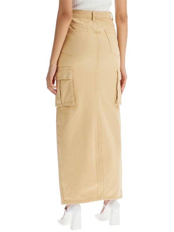 SELF PORTRAIT FW24 maxi denim cargo skirt in PF24 835XASK BG