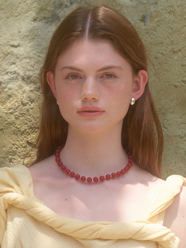 Red Chalcedony Necklace 10mm (L242MNK010)