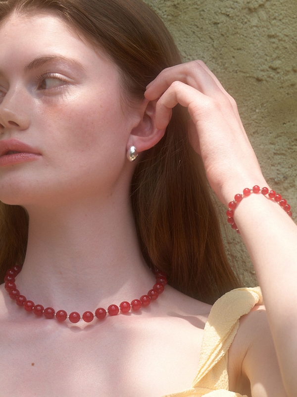 Red Chalcedony Necklace 10mm (L242MNK010)