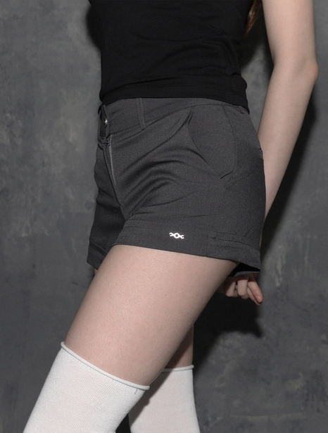 Metal Triclipse Tailored Mini Shorts Charcoal