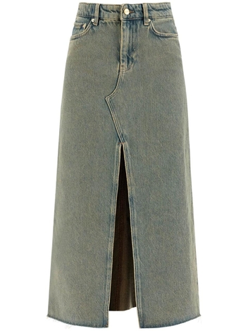 가니 FW24 long overdyed denim maxi skirt J1477