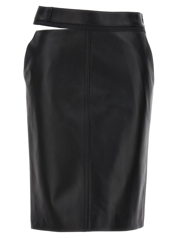 펜디 FW23 Leather midi skirt FPD774AQ31F0GME