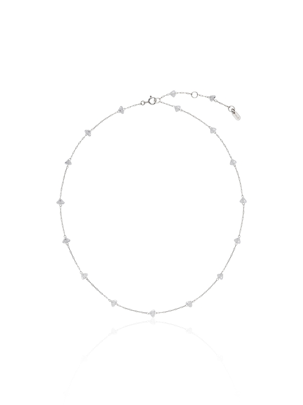 [White gold] Glass Necklace