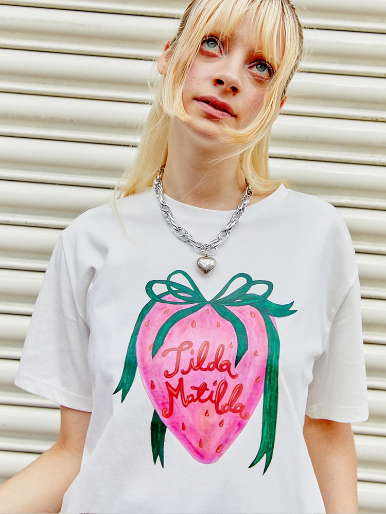 Tilda Strawberry T-shirt_white