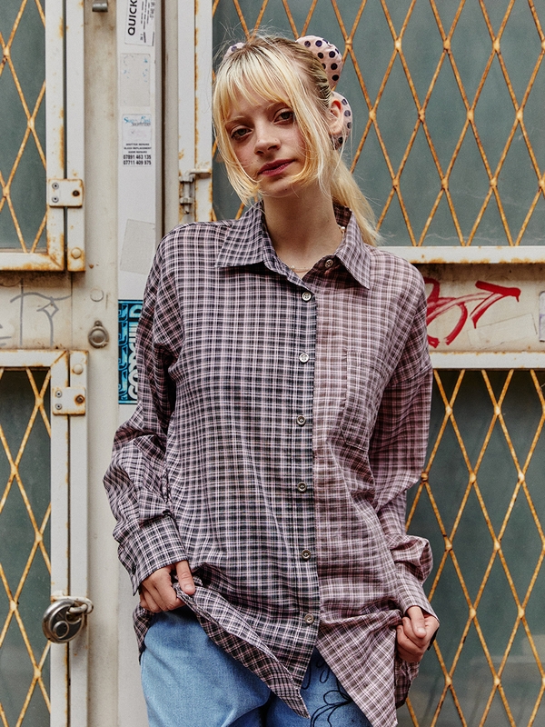 Asura Check Shirt_pink