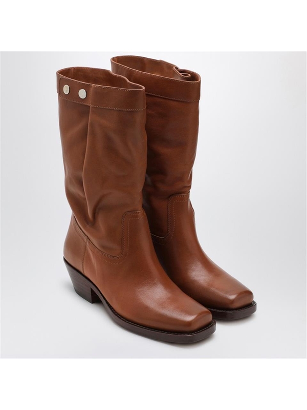 이자벨마랑 FW24 ISABEL MARANT Ademe Havana leather biker boot 24ABO0119FAB3A23S