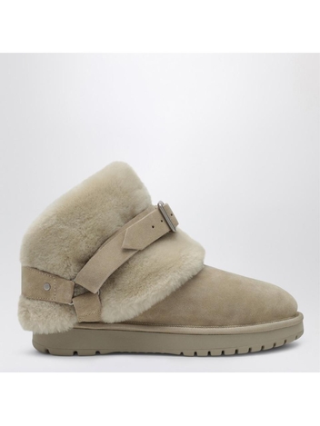 버버리 FW24 Burberry Chubby snow boots in suede and beige shearling 8095352160510