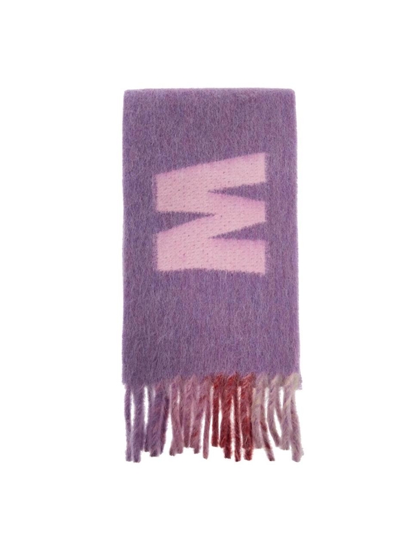 마르니 FW24 wool and mohair scarf with maxi logo SCMC0103A0 UAW017