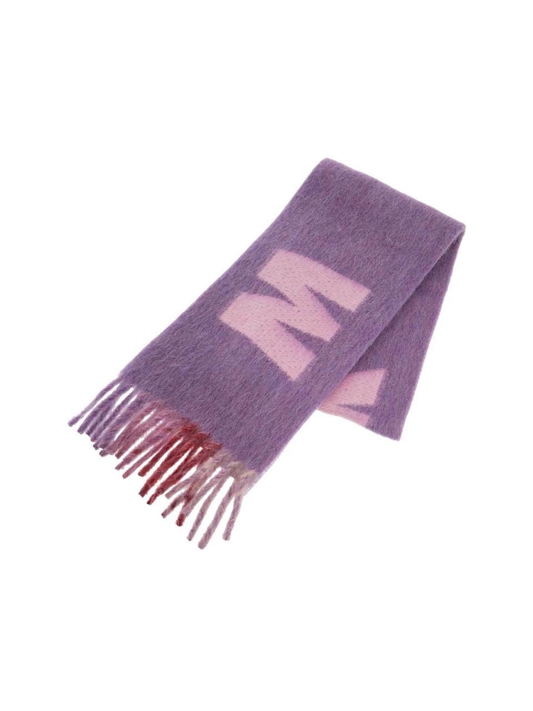 마르니 FW24 wool and mohair scarf with maxi logo SCMC0103A0 UAW017