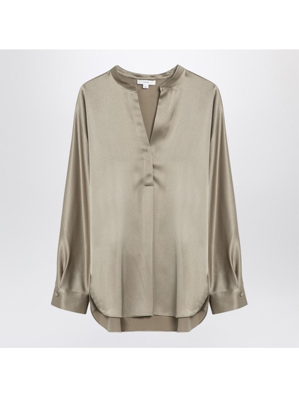 빈스 FW24 Vince Beige silk blouse VS26411926SI