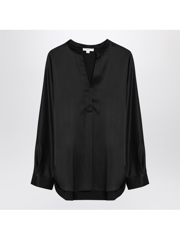 빈스 FW24 Vince Black silk blouse VR84511926SI