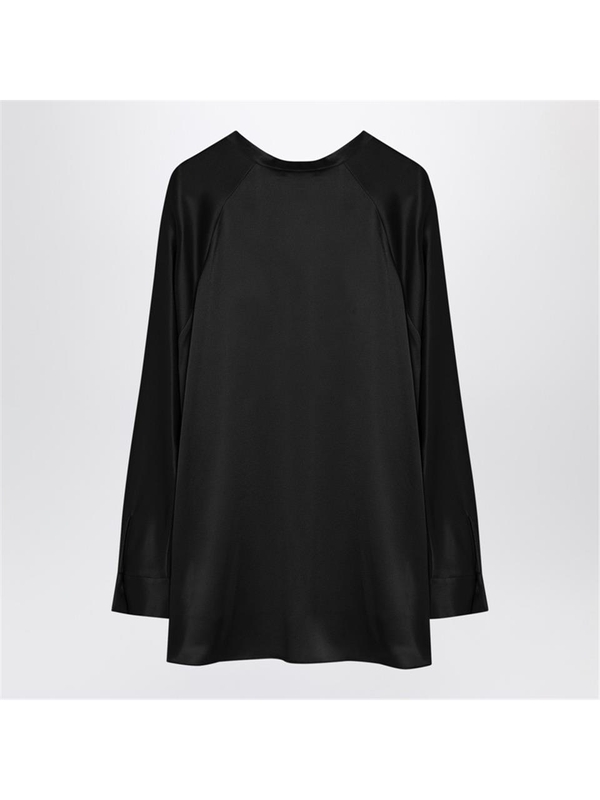 빈스 FW24 Vince Black silk blouse VR84511926SI