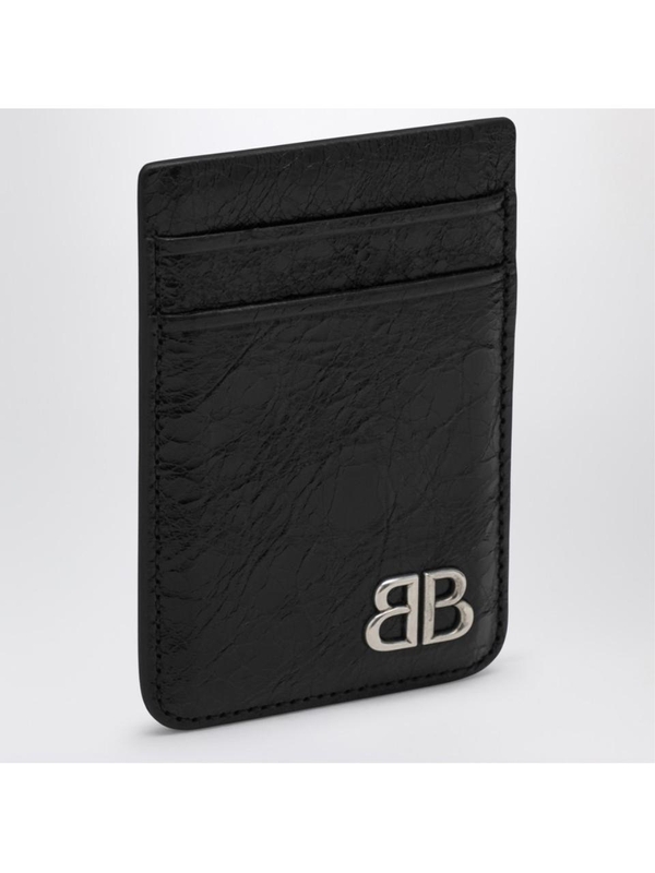 발렌시아가 FW24 Balenciaga Monaco black leather card case 7928632AA75