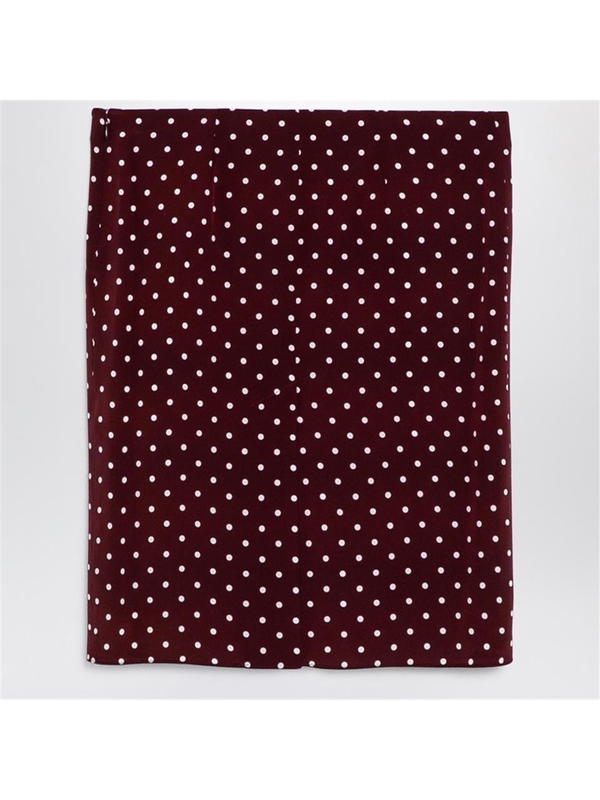 미우미우 FW24 Miu Miu Amaranth-coloured polka dot silk skirt MG2269OOO13LG