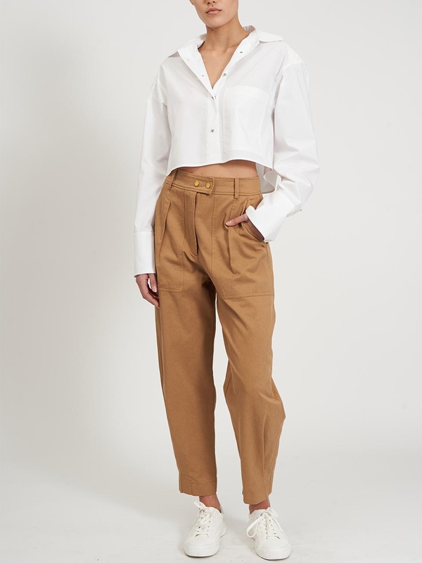 레베카밍코프 Rebecca Minkoff HOUSTON PLEATED UTILITY PANT - HONEY