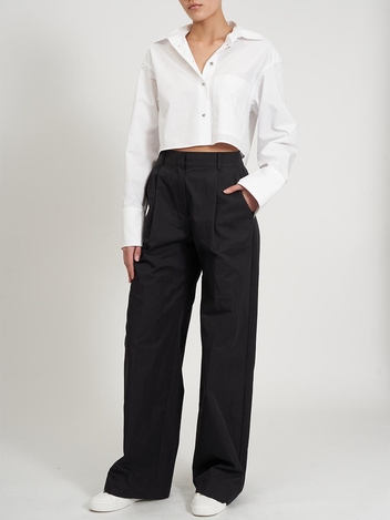 레베카밍코프 Rebecca Minkoff WALKER PLEATED WIDE LEG PANT - TRUE BLACK