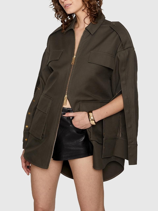 레베카밍코프 Rebecca Minkoff EVIE 4 POCKET SHACKET - SURPLUS GREEN