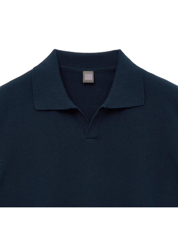 Ice Cotton Half Opencollar_Navy