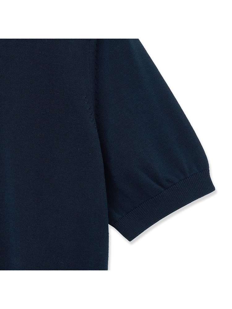 Ice Cotton Half Opencollar_Navy