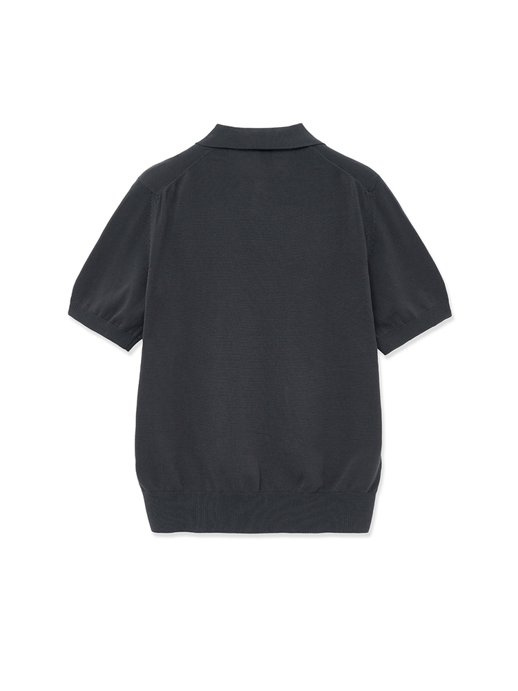 Ice Cotton Half Opencollar_Charcoal