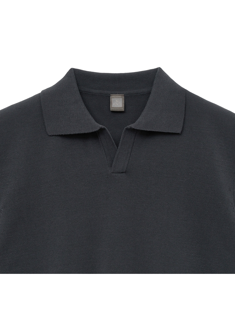 Ice Cotton Half Opencollar_Charcoal