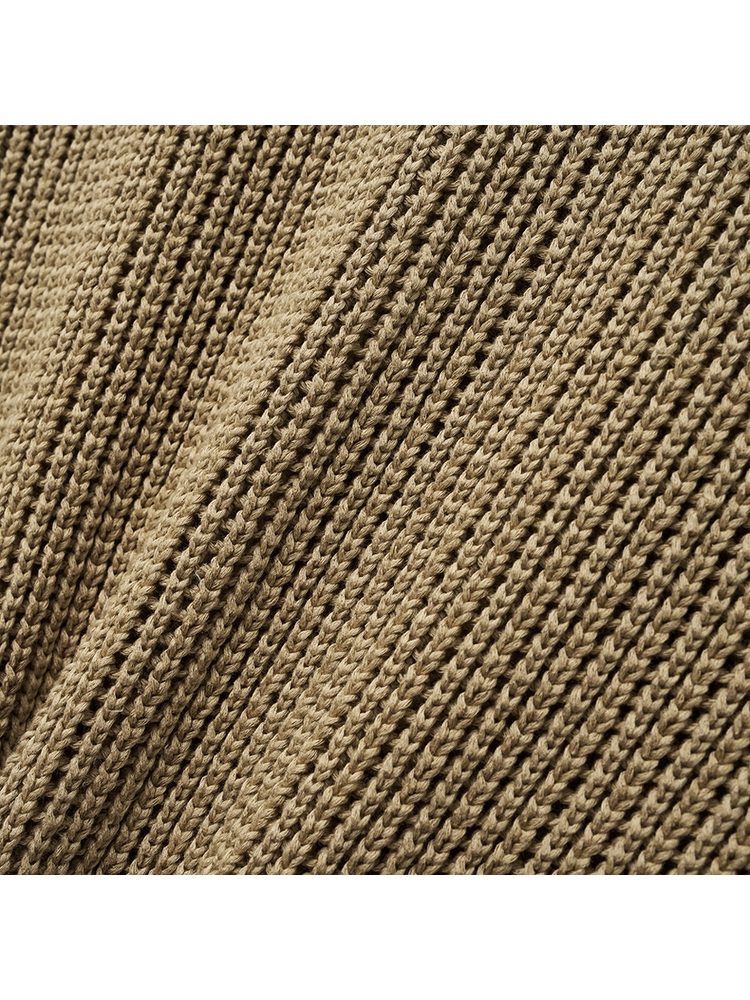 Textured Half Knit Shirt_Beige