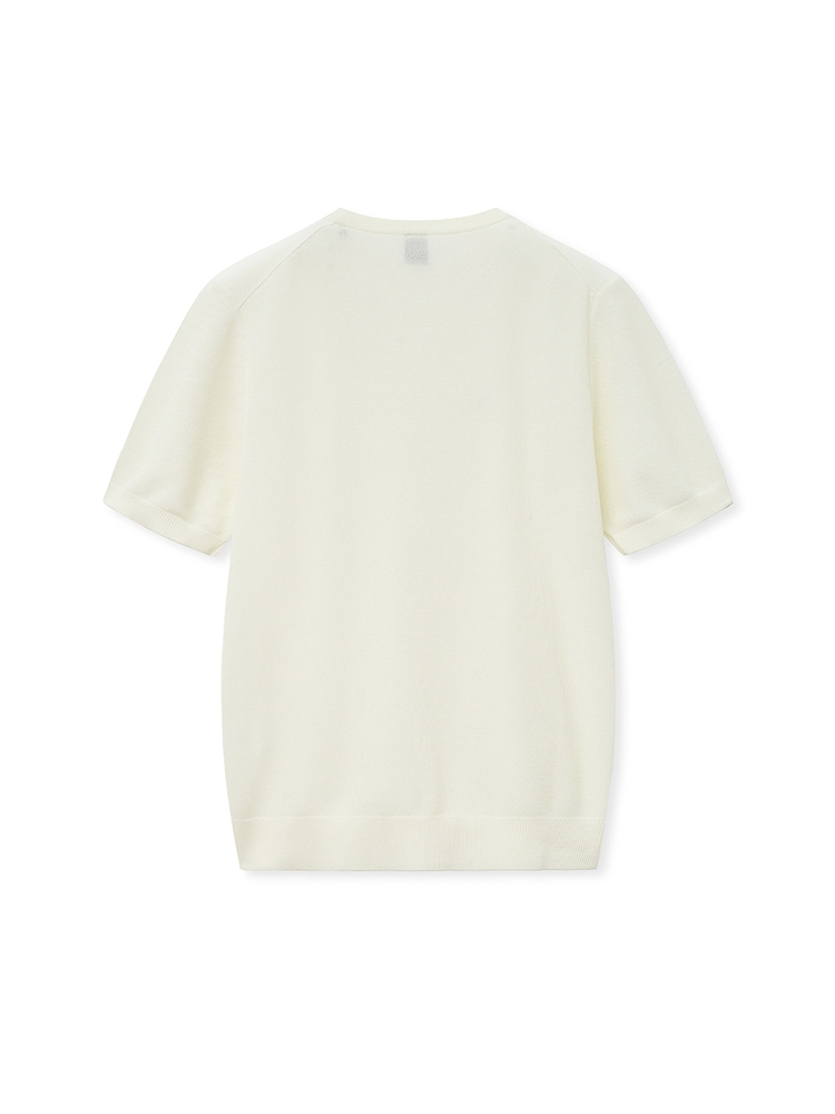 Solid Half Crewneck_Ivory