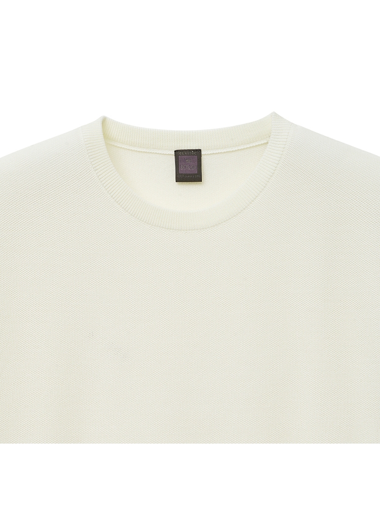 Solid Half Crewneck_Ivory