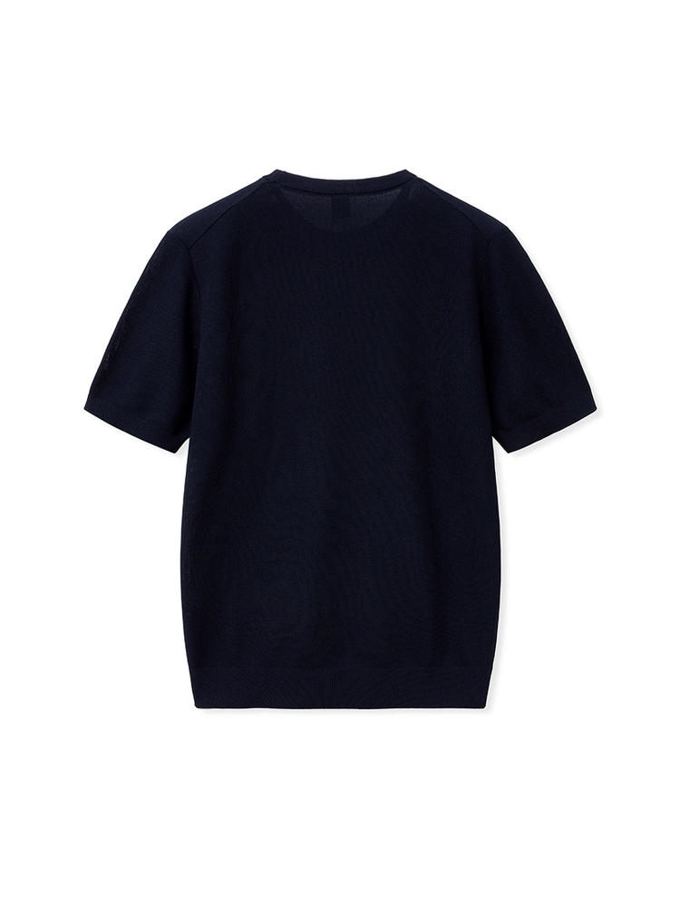 Solid Half Crewneck_Navy