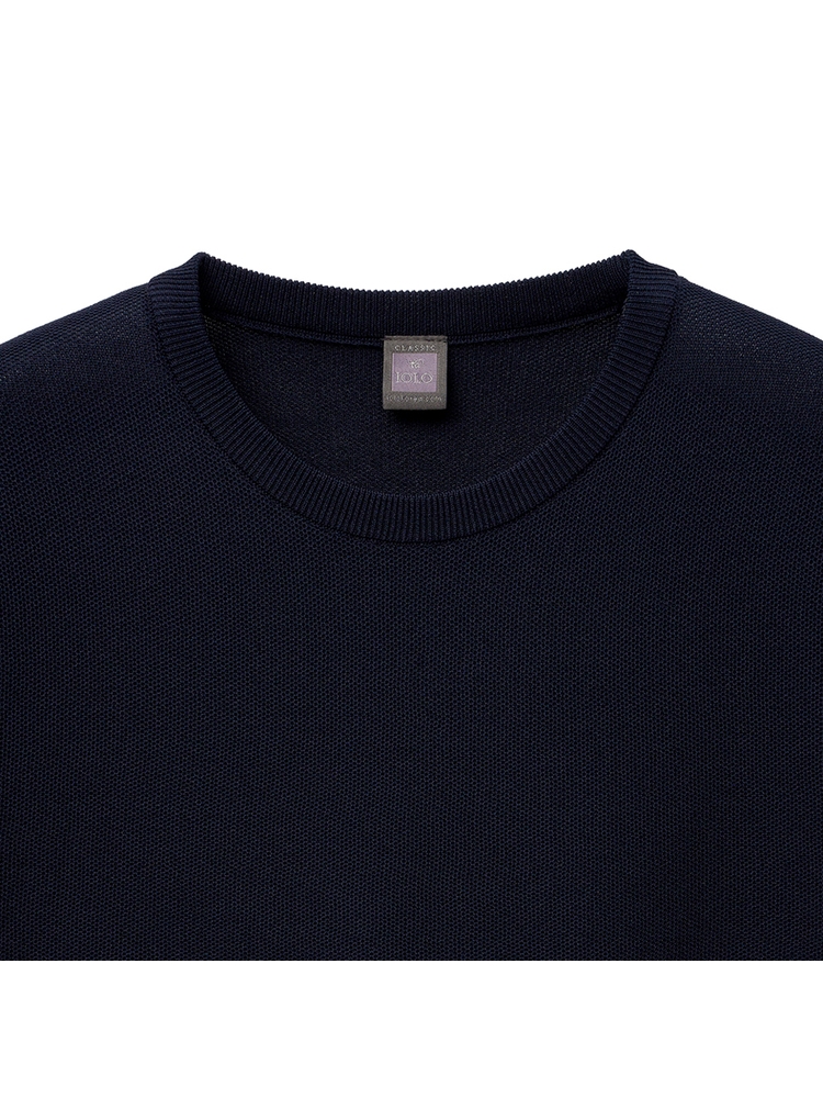 Solid Half Crewneck_Navy