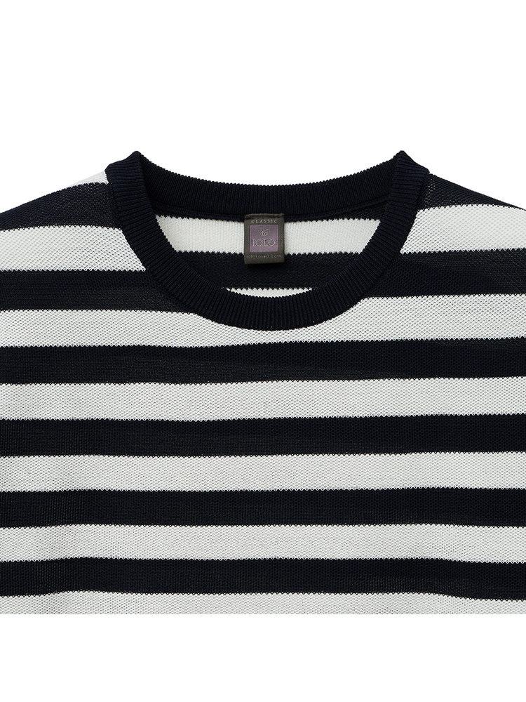 Solid Half Crewneck_Stripe