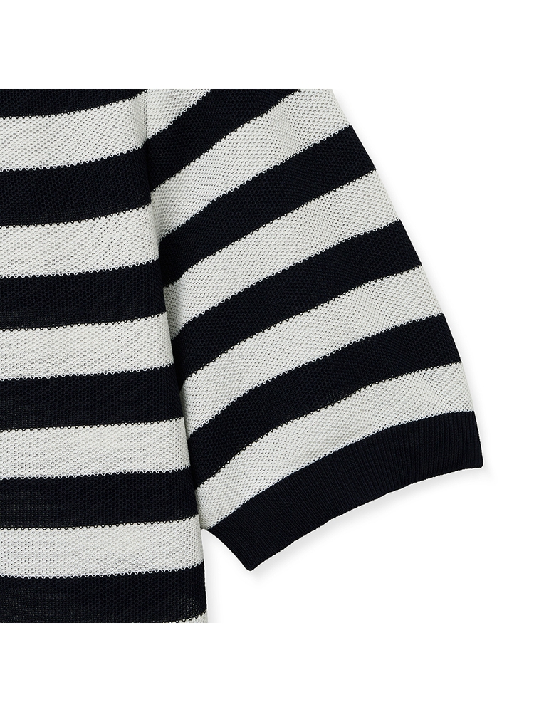 Solid Half Crewneck_Stripe