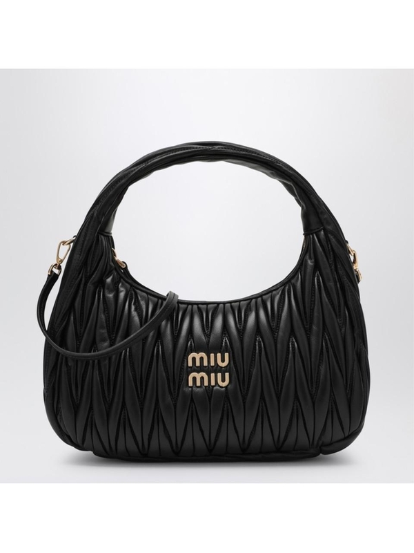 미우미우 FW24 Miu Miu Miu Wander black matelasse bag 5BC153OOON88