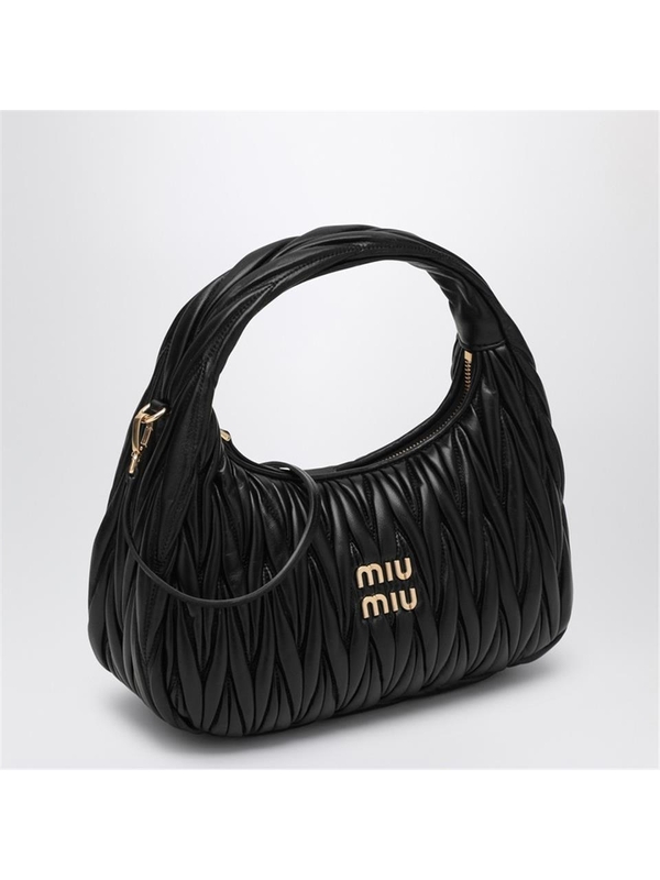 미우미우 FW24 Miu Miu Miu Wander black matelasse bag 5BC153OOON88