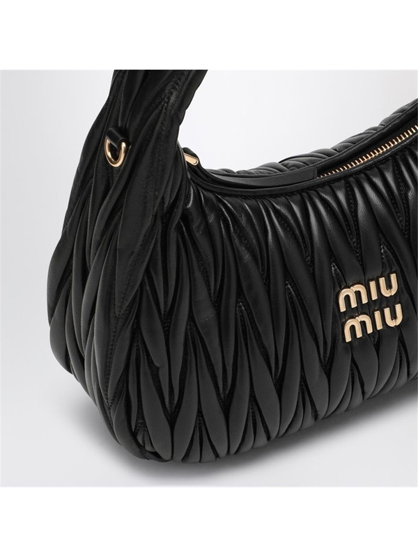 미우미우 FW24 Miu Miu Miu Wander black matelasse bag 5BC153OOON88