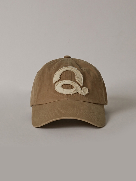 Washed Logo Ball Cap (Beige/White)