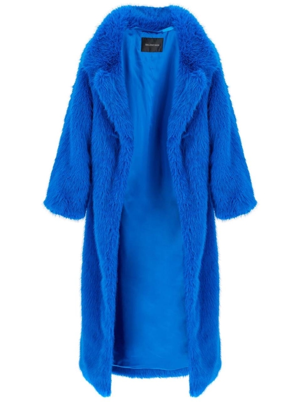 발렌시아가 FW24 maxi faux fur coat in 794648 TPQ23