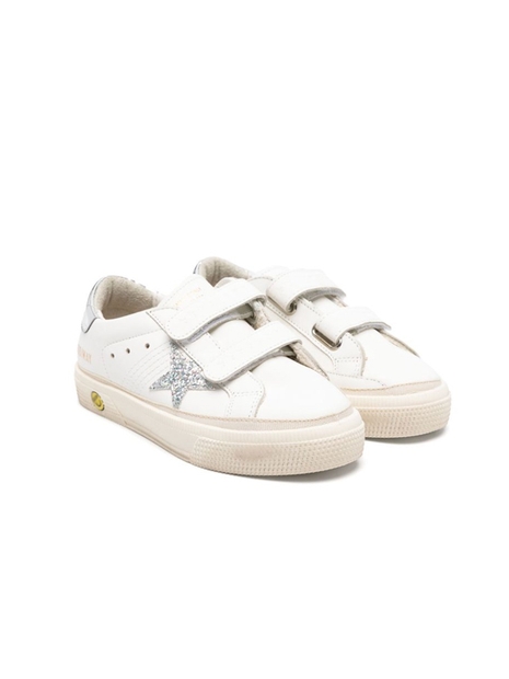 GOLDEN GOOSE KIDS 골든구스 키즈 메이 스쿨 스니커즈 GYF00198 F005319 10449 OPTIC WHITE/SILVER