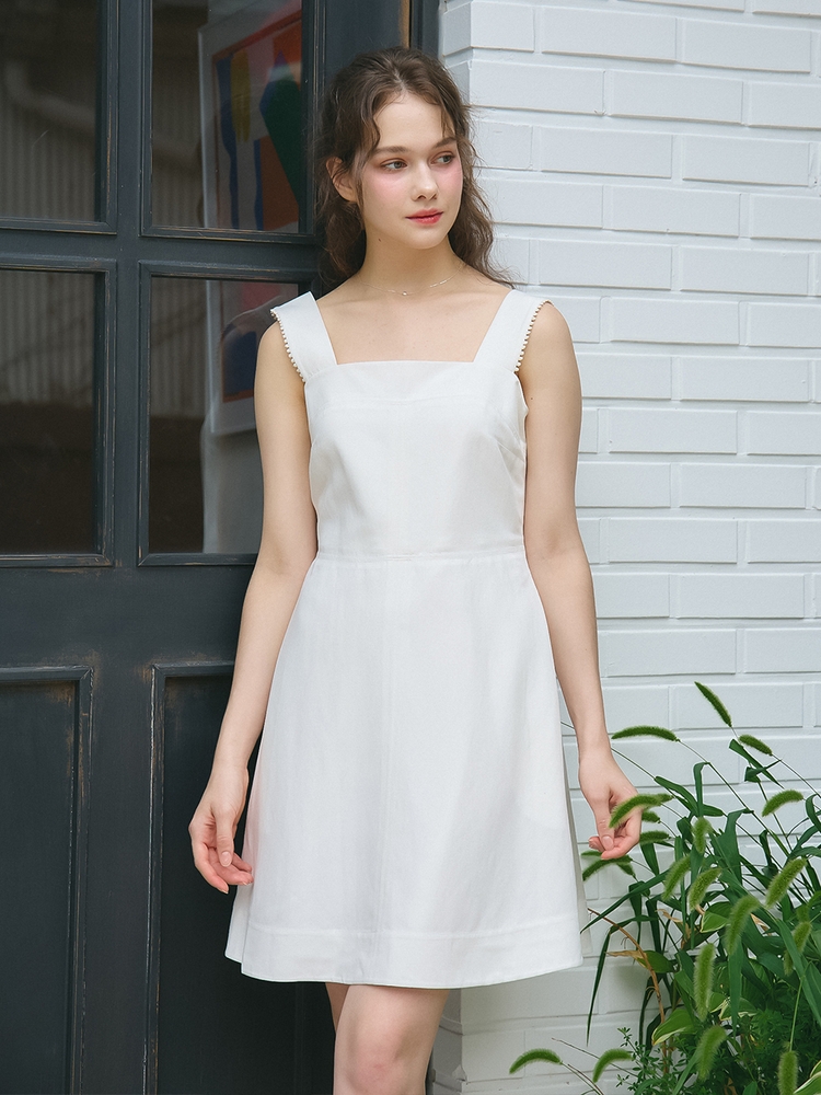 LACE TRIM SLEEVELESS ONEPIECE_IVORY