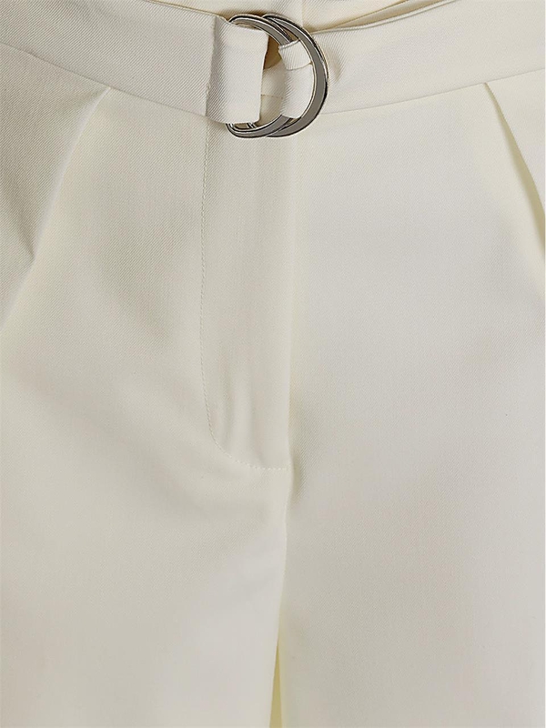 에리카 카발리니 SS24 Erika Cavallini Semi-Couture Trousers White P4SH06A20-0