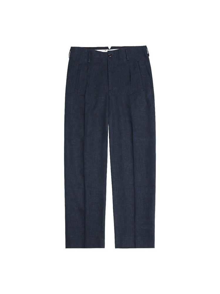 Linen Hollywood Trousers (Navy)