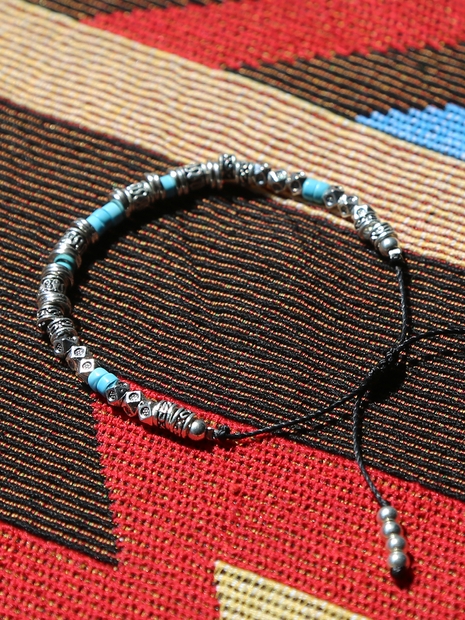 silver & turquoise beads bracelet