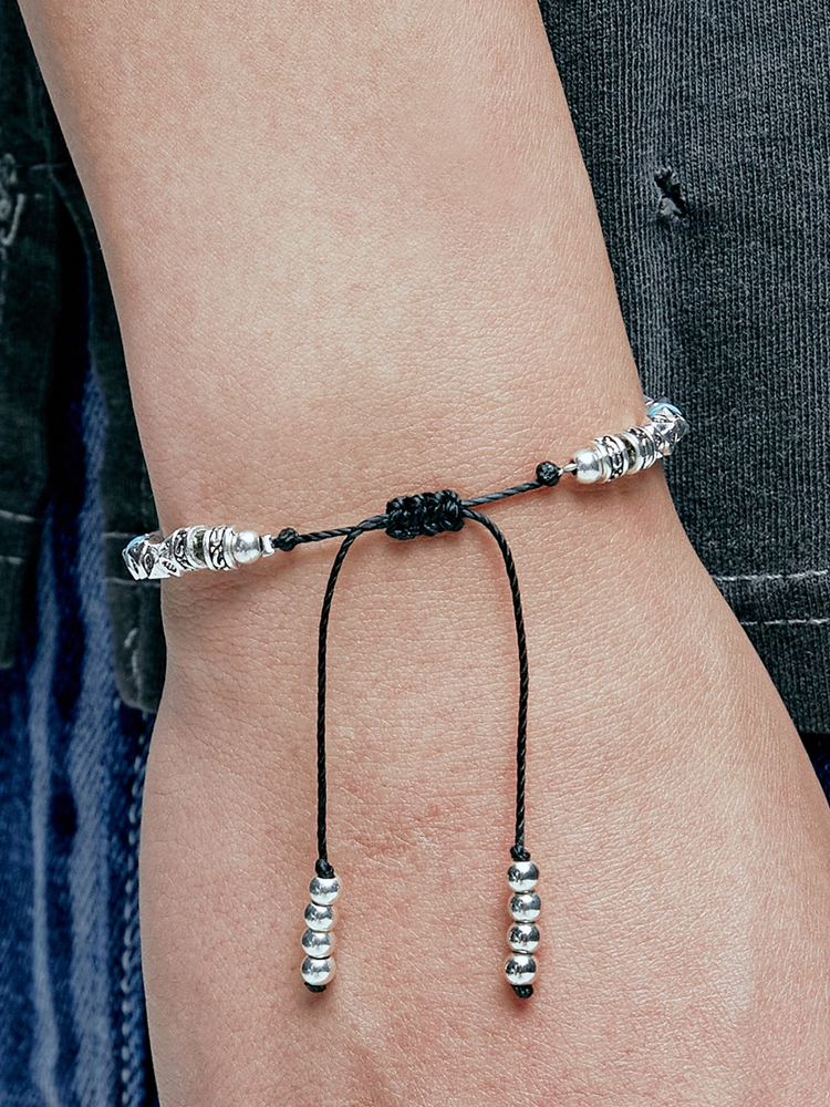 silver & turquoise beads bracelet