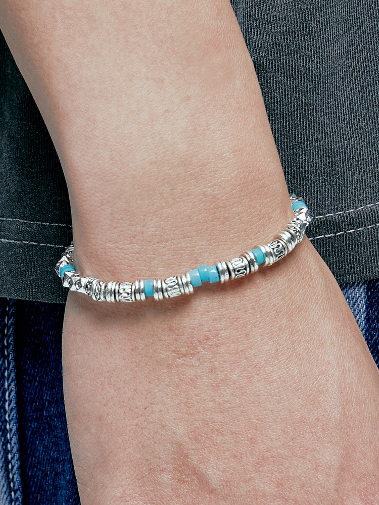 silver & turquoise beads bracelet