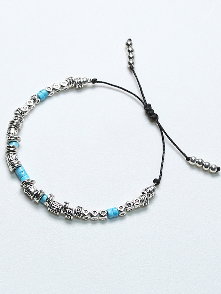 silver & turquoise beads bracelet